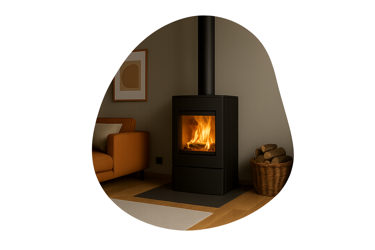 Poêle moderne salon Chaleur et Flammes